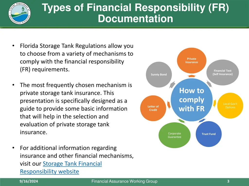 types of financial responsibility fr documentation