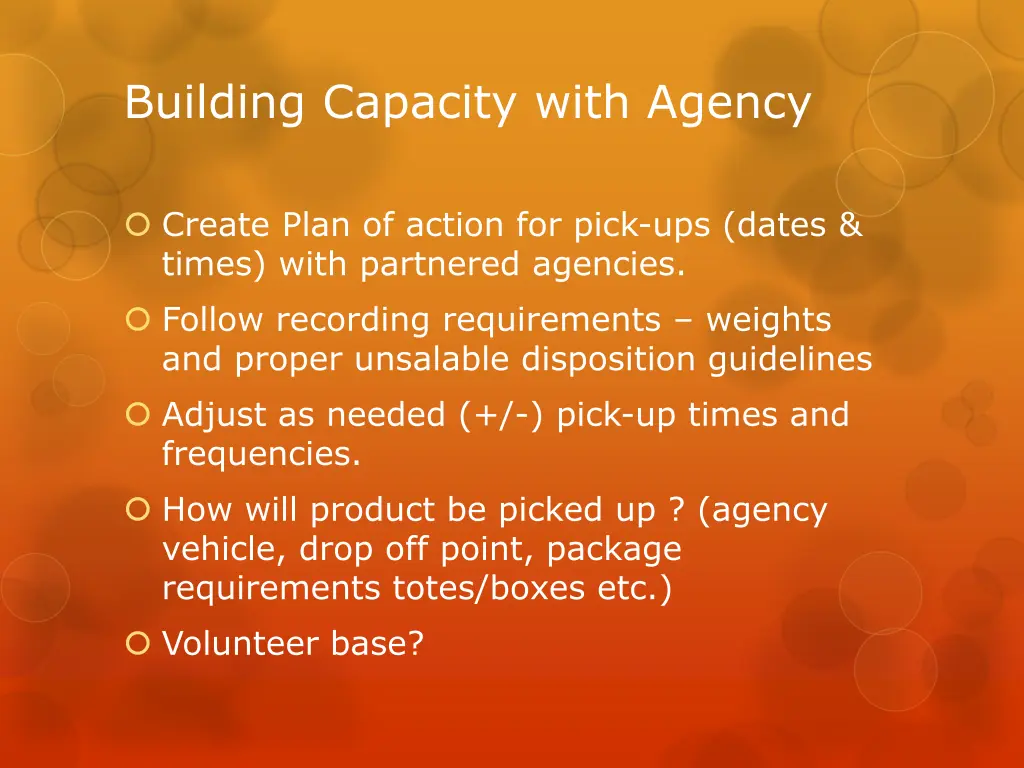 building capacity with agency