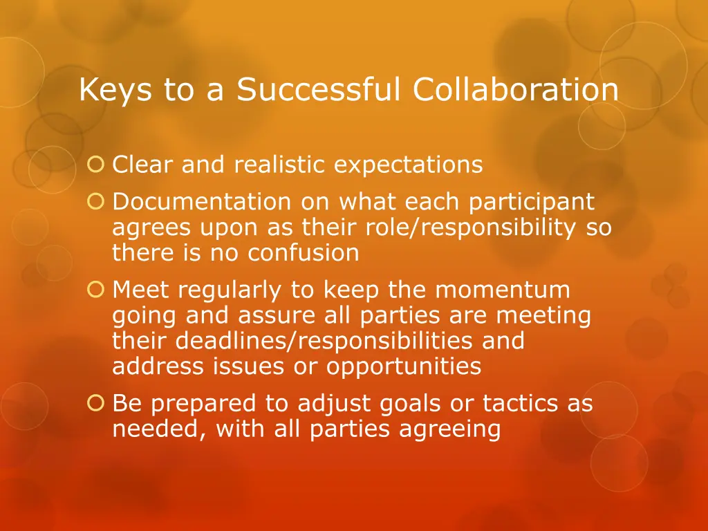 keys to a successful collaboration