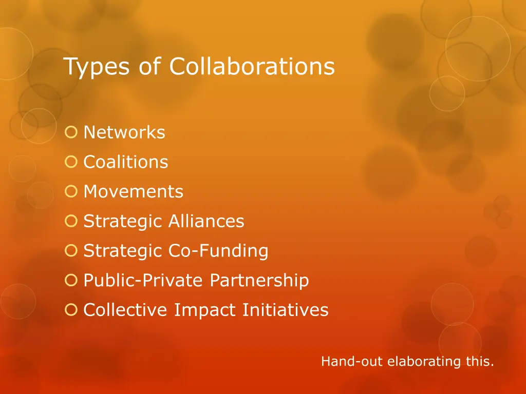 types of collaborations