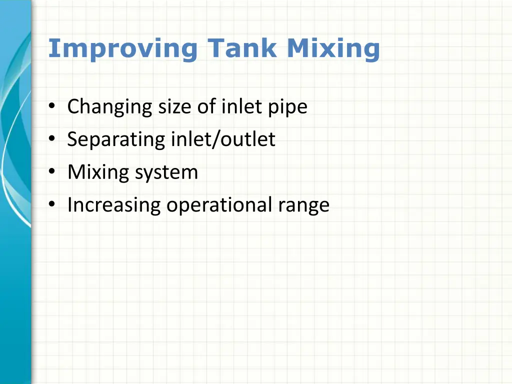 improving tank mixing