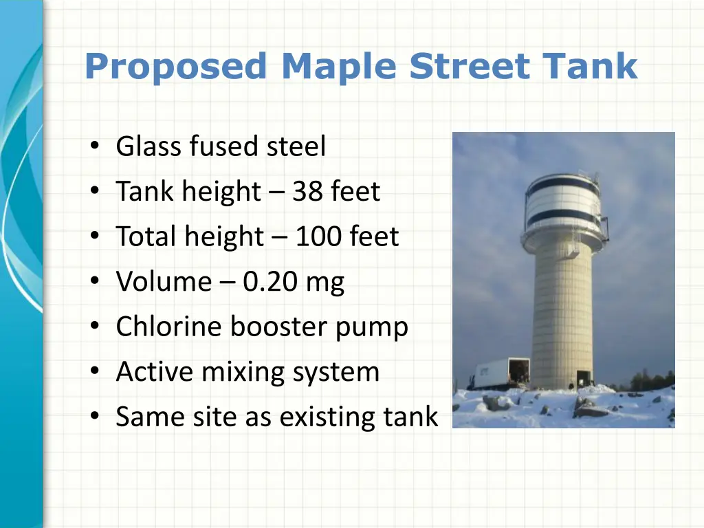 proposed maple street tank