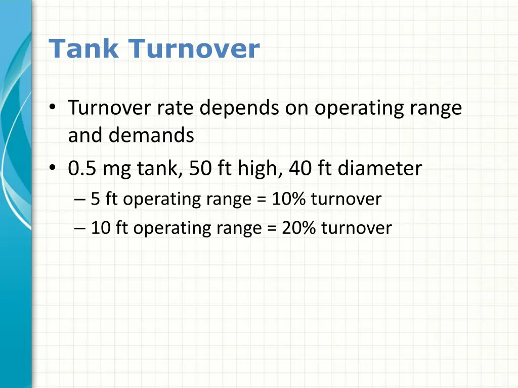 tank turnover