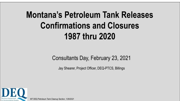 montana s petroleum tank releases confirmations