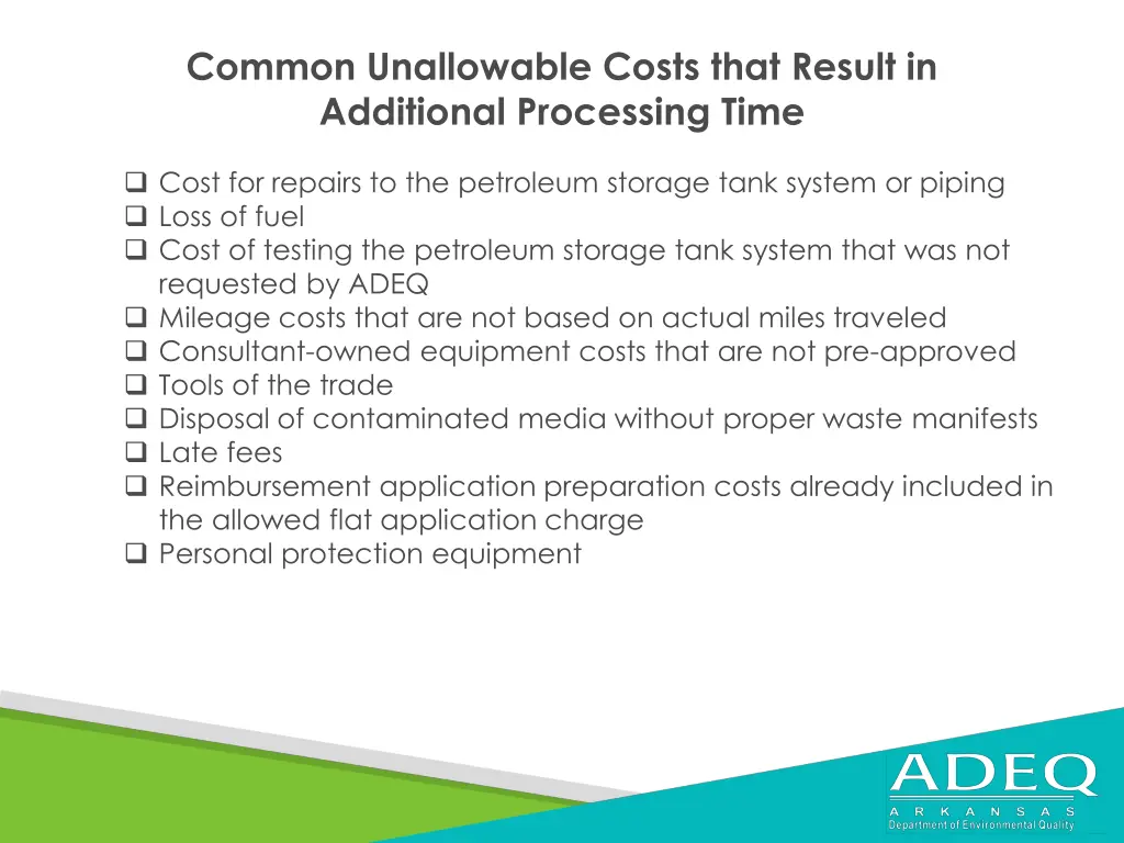 common unallowable costs that result