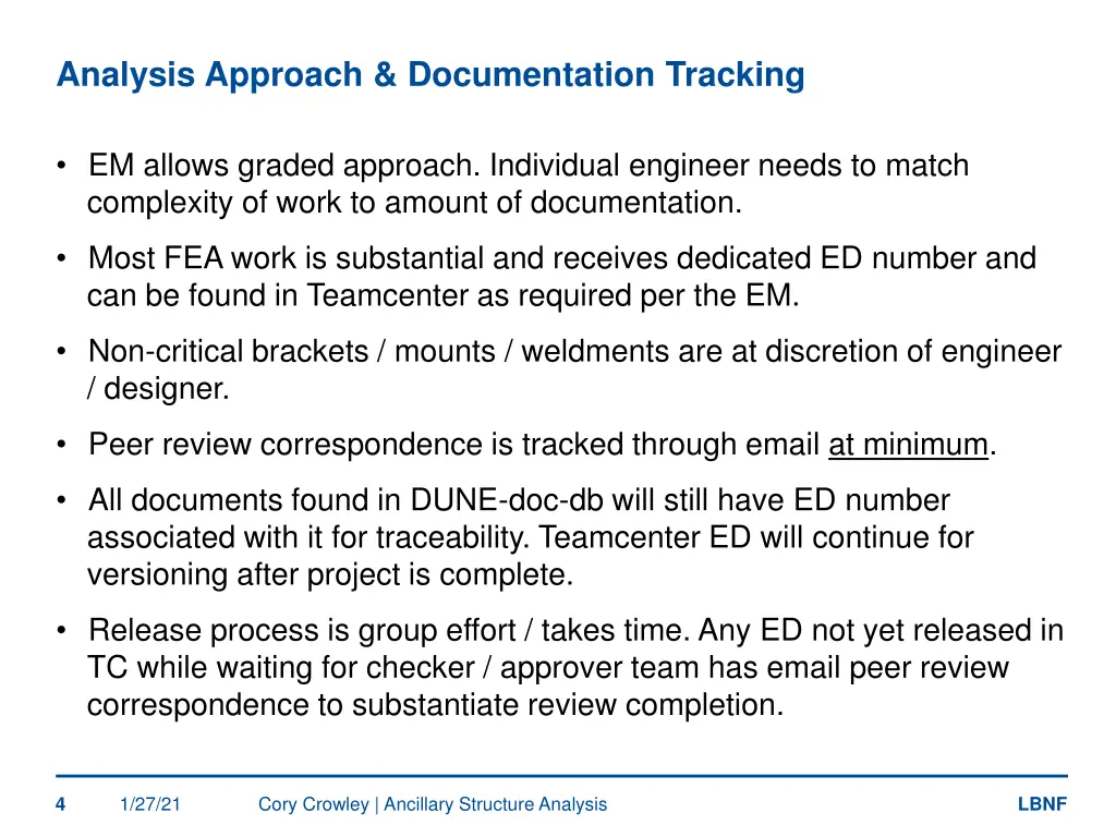 analysis approach documentation tracking 1