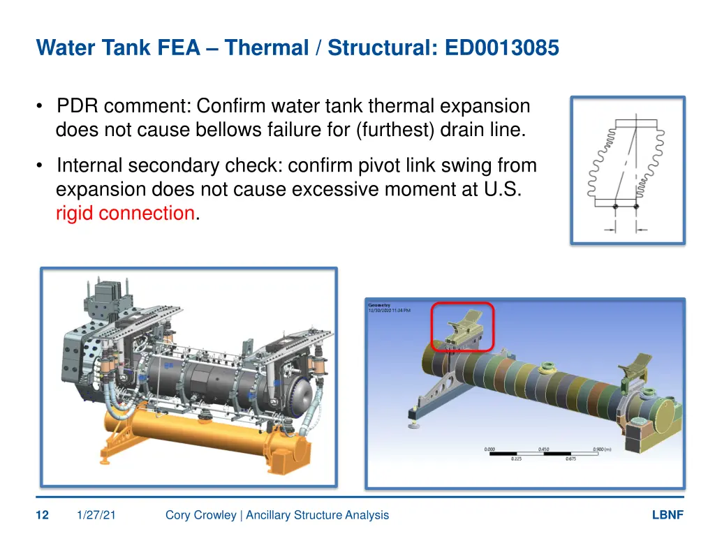 water tank fea thermal structural ed0013085