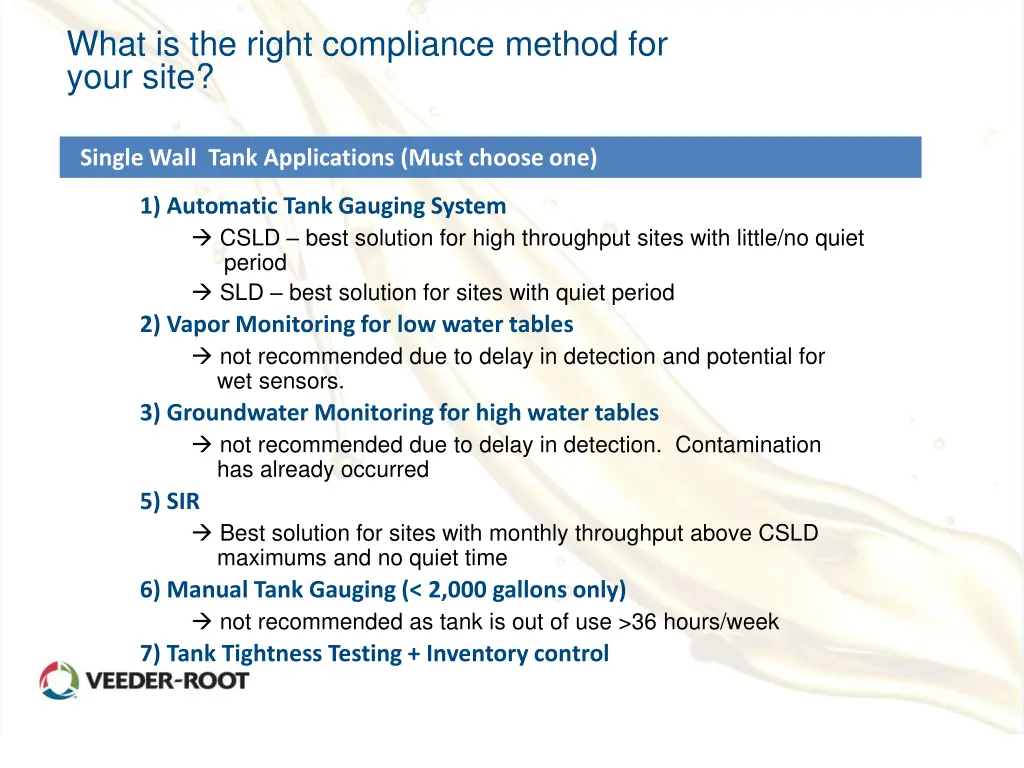 what is the right compliance method for your site