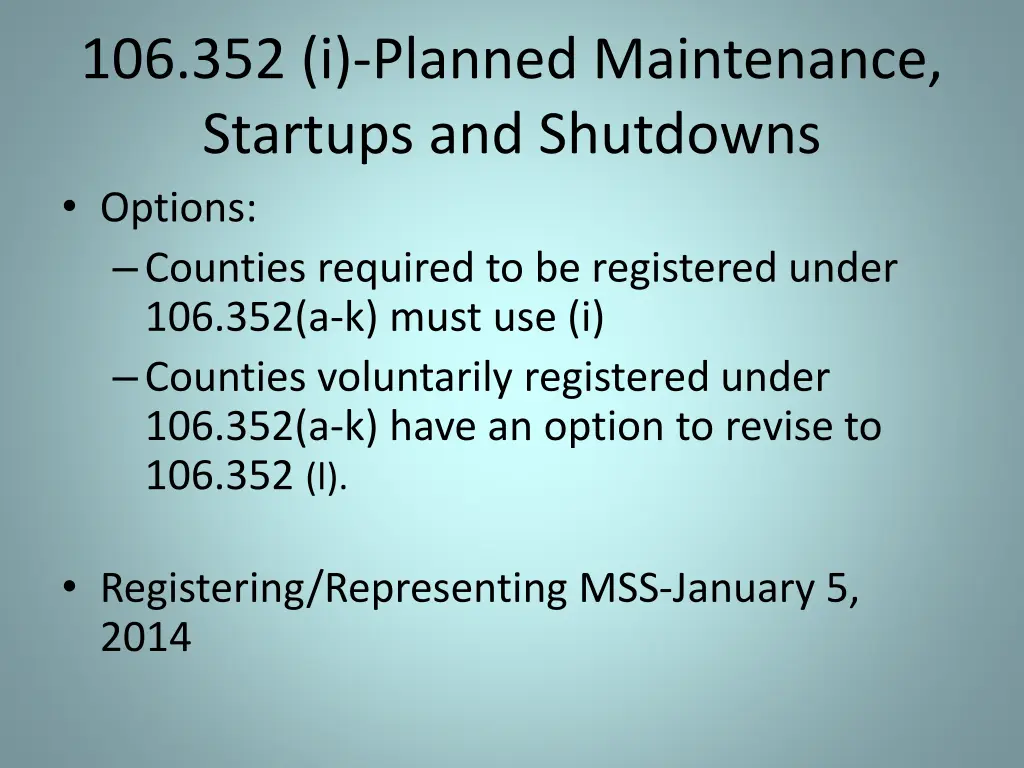 106 352 i planned maintenance startups