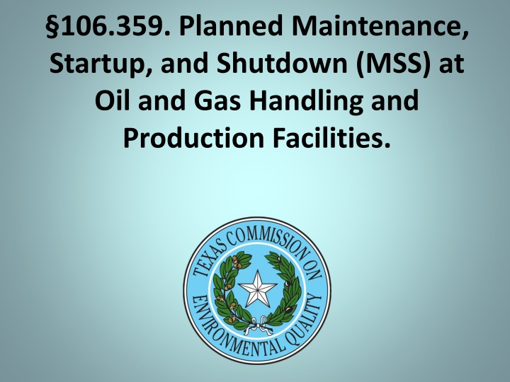 106 359 planned maintenance startup and shutdown