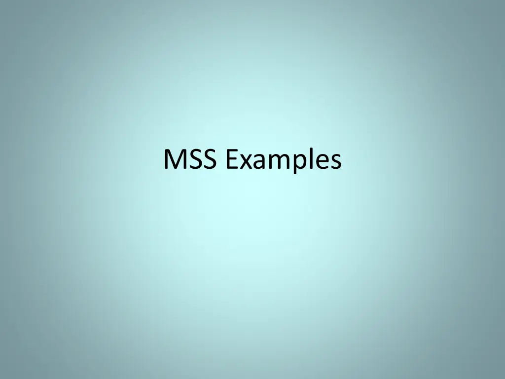 mss examples