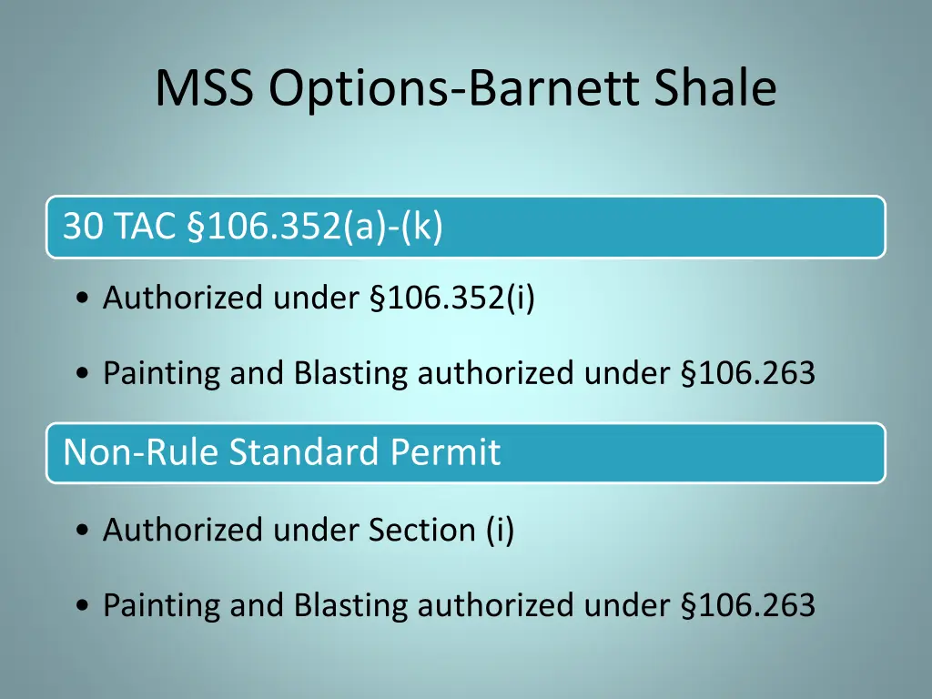 mss options barnett shale