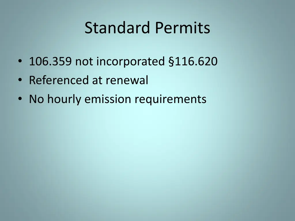 standard permits