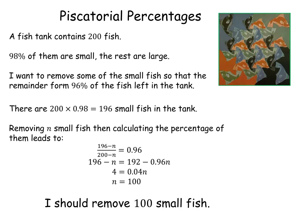 piscatorial percentages 2