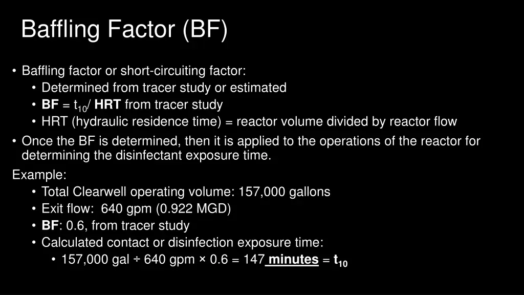 baffling factor bf