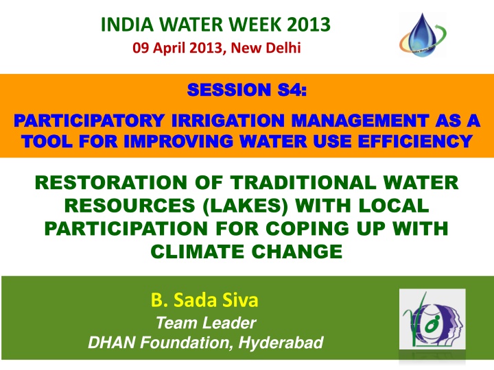 india water week 2013 09 april 2013 new delhi