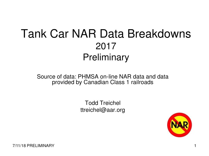 tank car nar data breakdowns 2017 preliminary