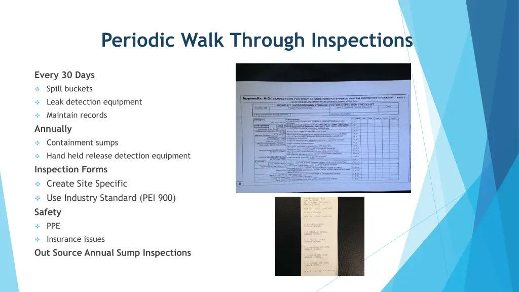 periodic walk through inspections