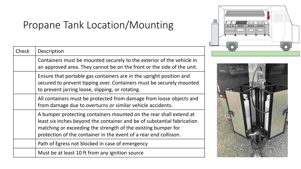 propane tank location mounting