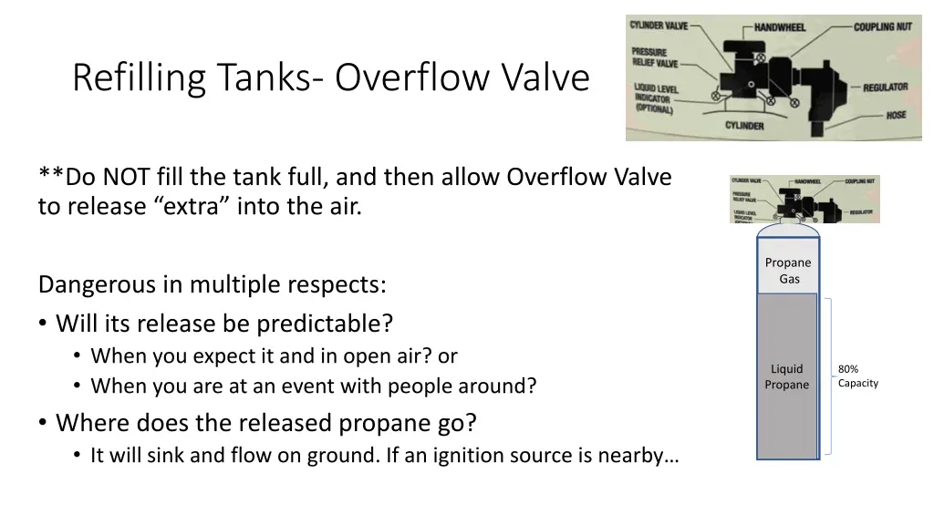 refilling tanks overflow valve