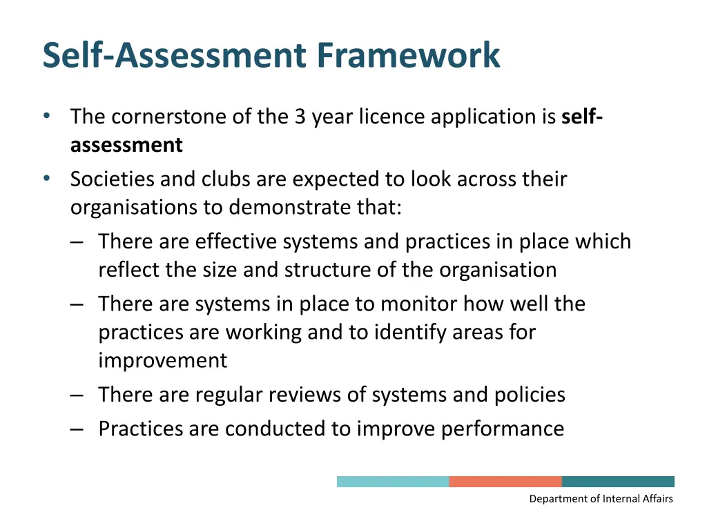 self assessment framework