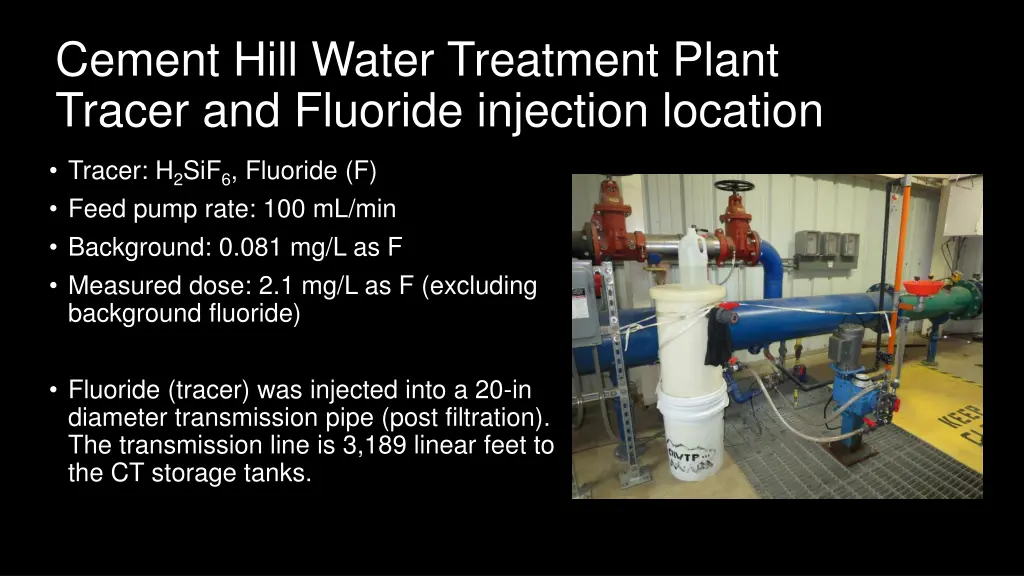 cement hill water treatment plant tracer