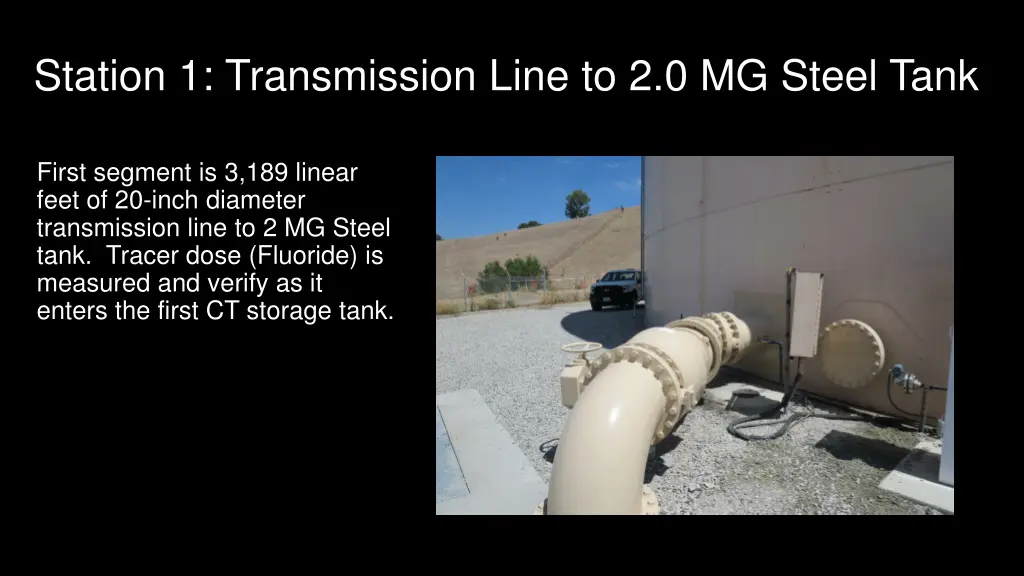 station 1 transmission line to 2 0 mg steel tank