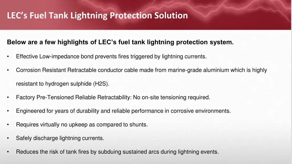 lec s fuel tank lightning protection solution