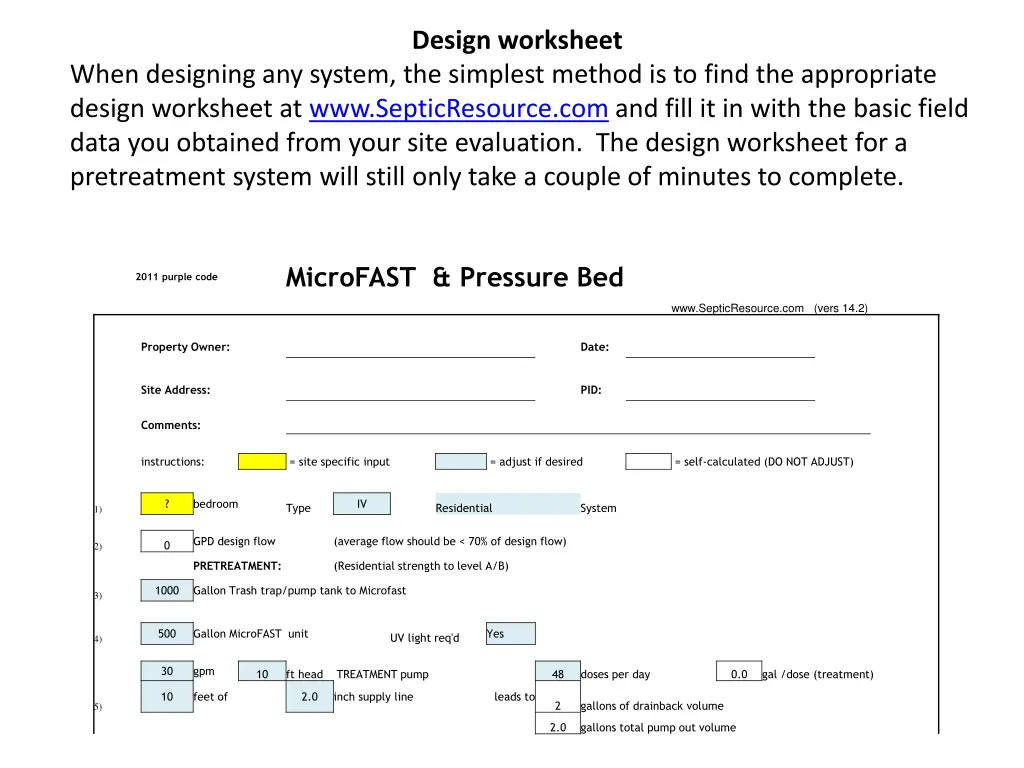 design worksheet