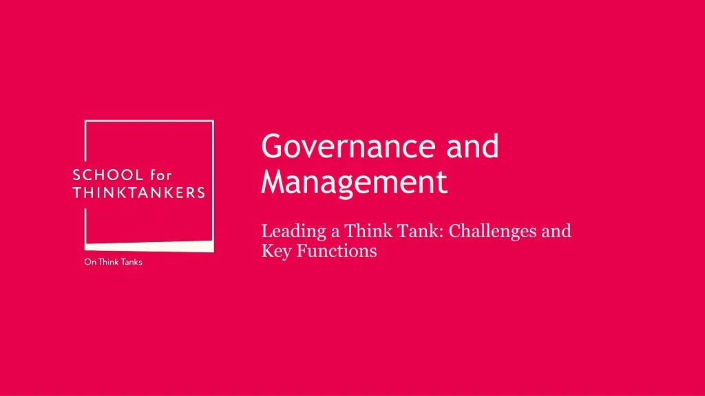 governance and management