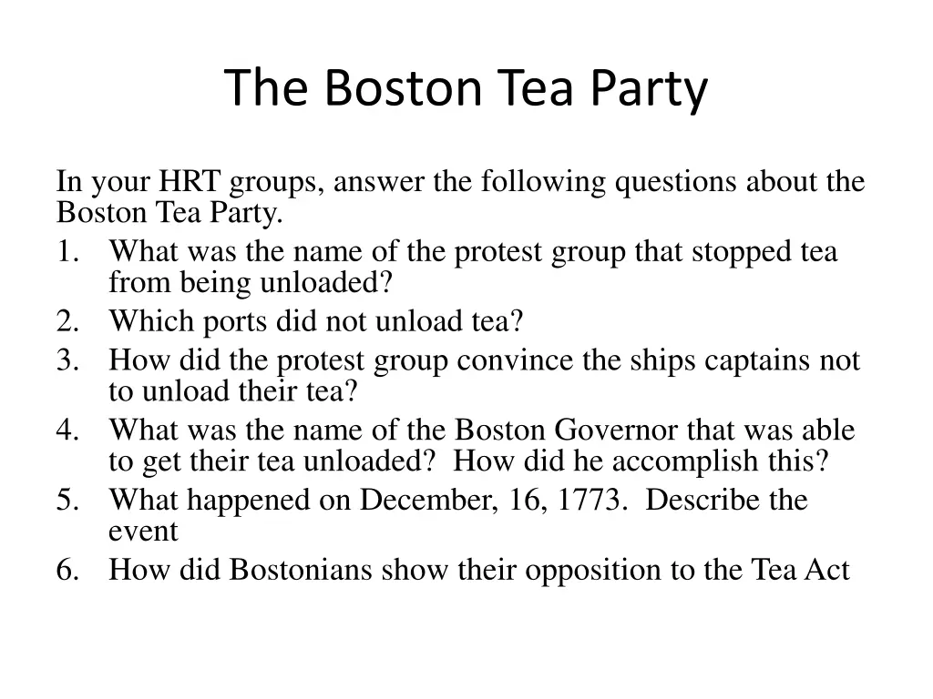 the boston tea party