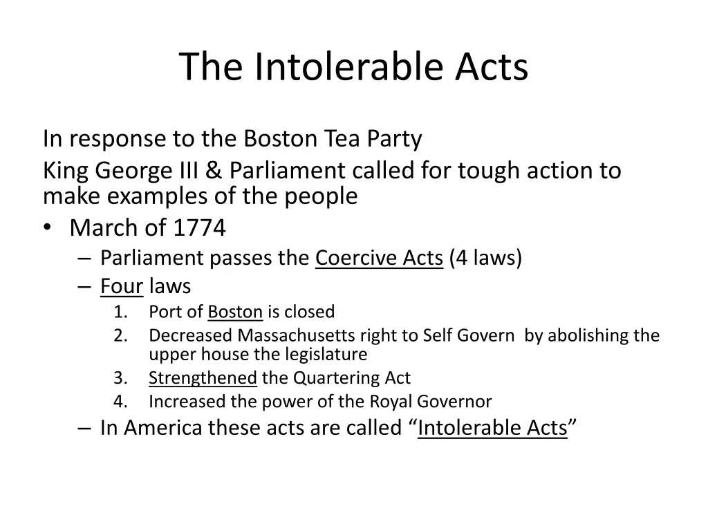 the intolerable acts