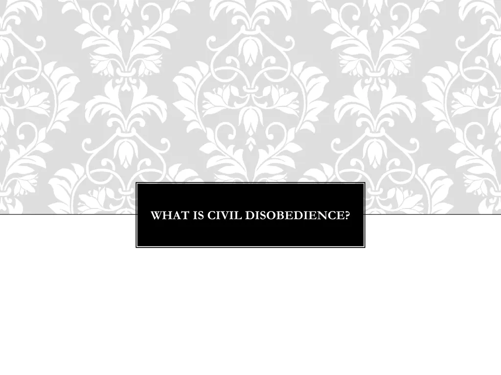 what is civil disobedience