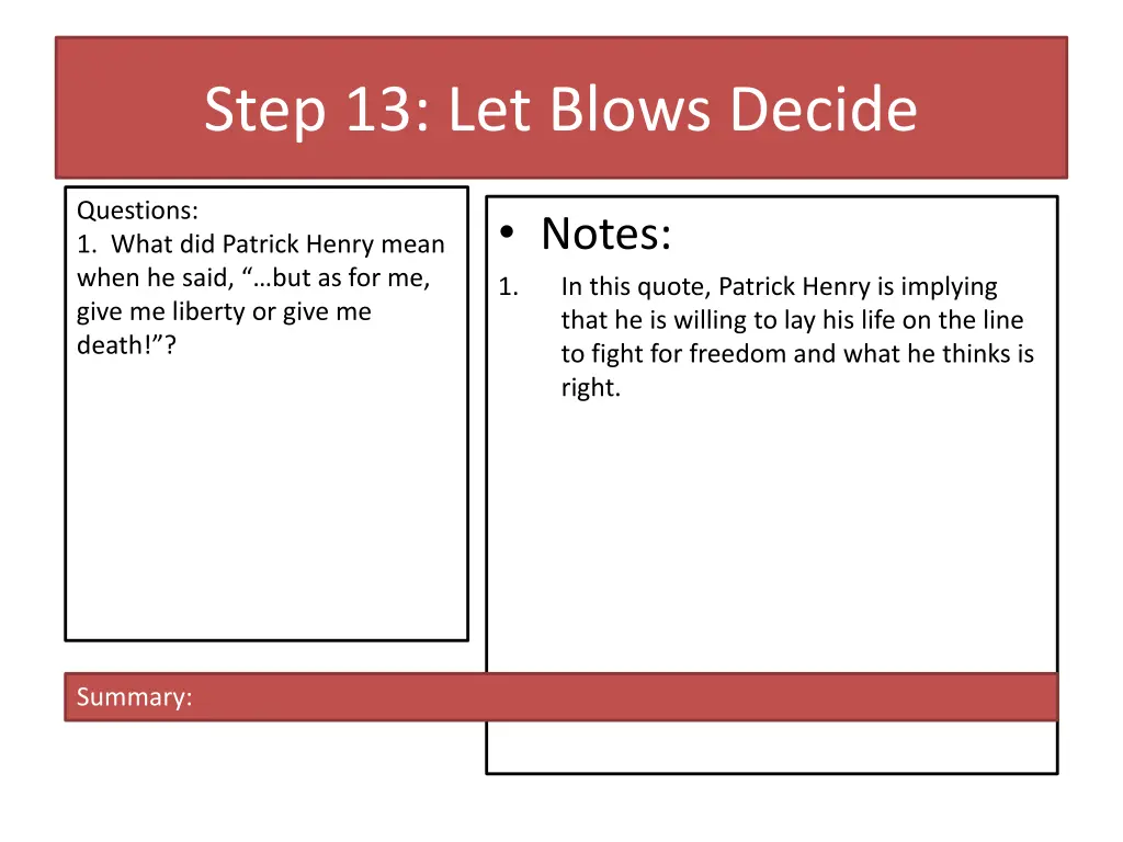 step 13 let blows decide