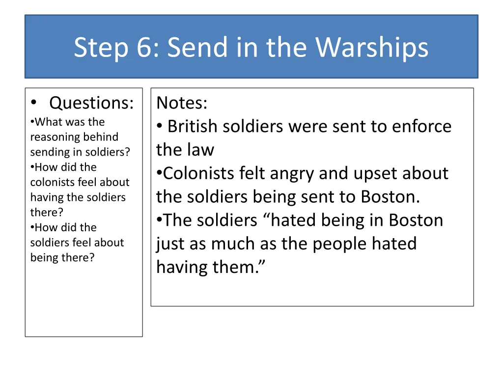 step 6 send in the warships