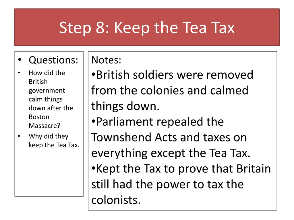 step 8 keep the tea tax