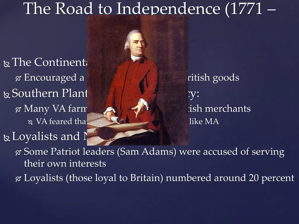 the road to independence 1771 1776 1