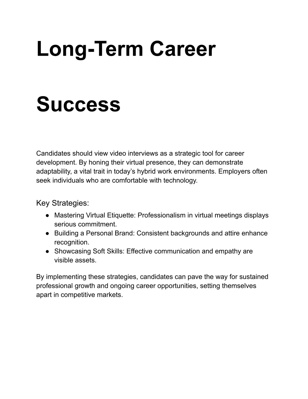 long term career