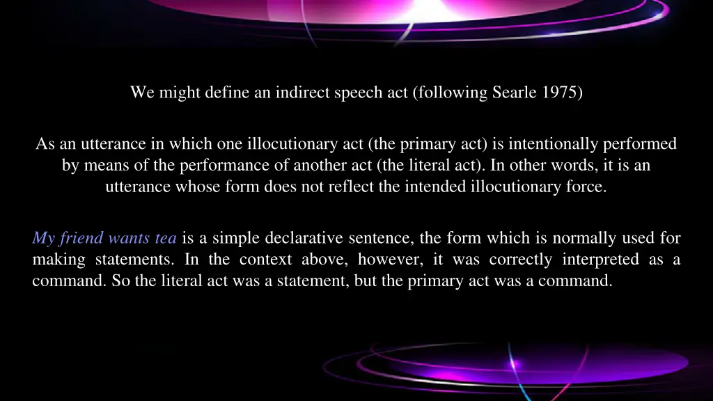 we might define an indirect speech act following