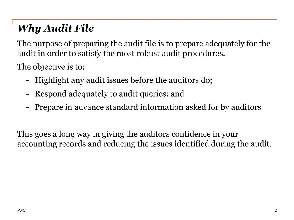 why audit file