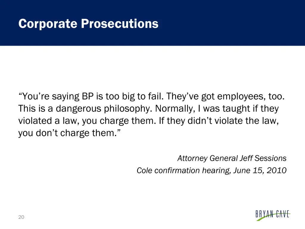 corporate prosecutions