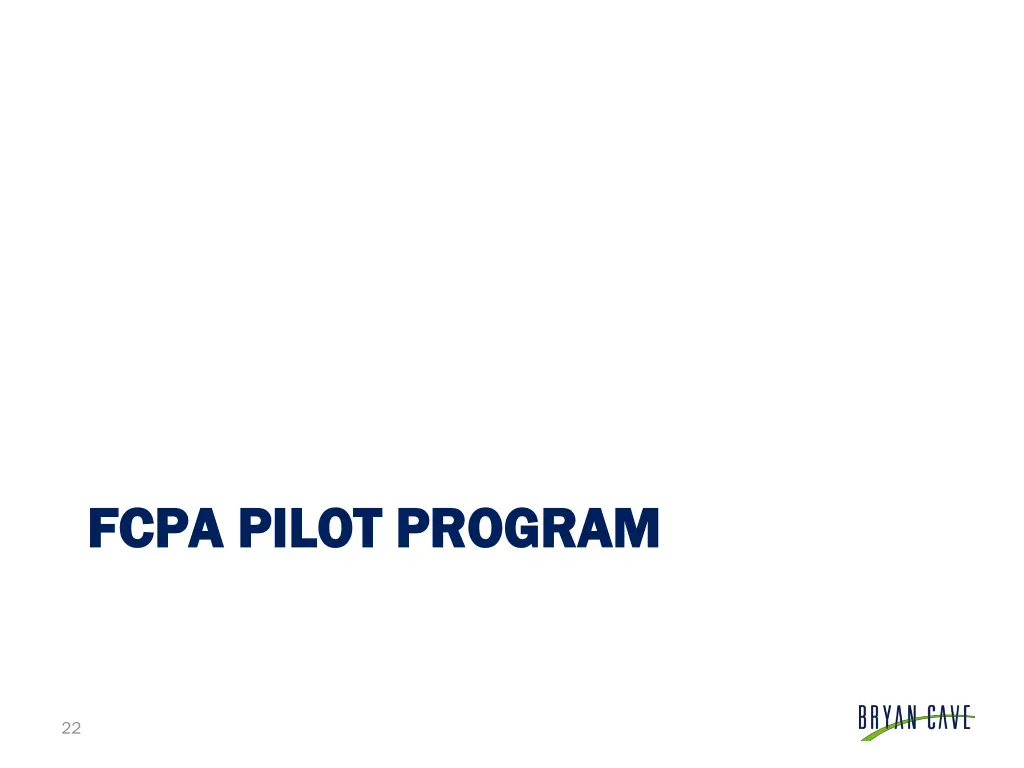 fcpa fcpa pilot program pilot program