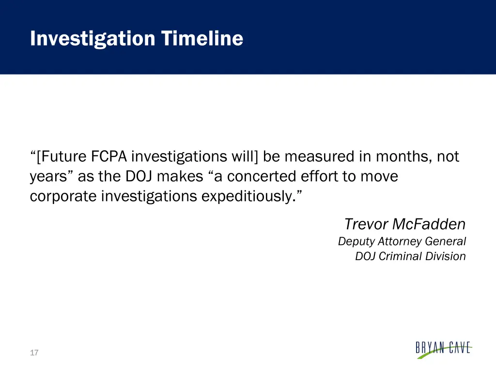 investigation timeline