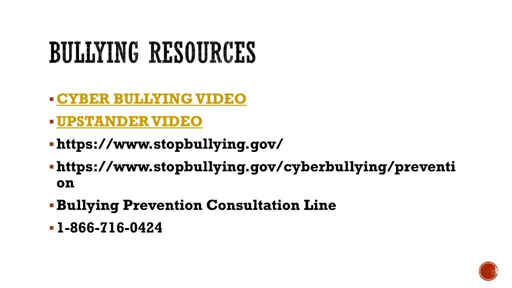 bullying resources