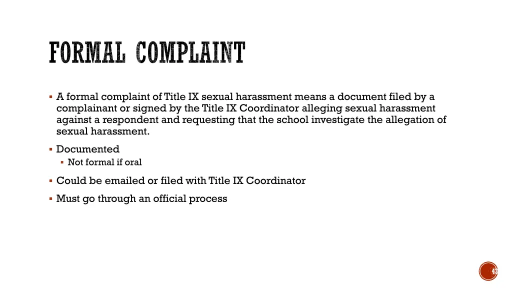 formal complaint