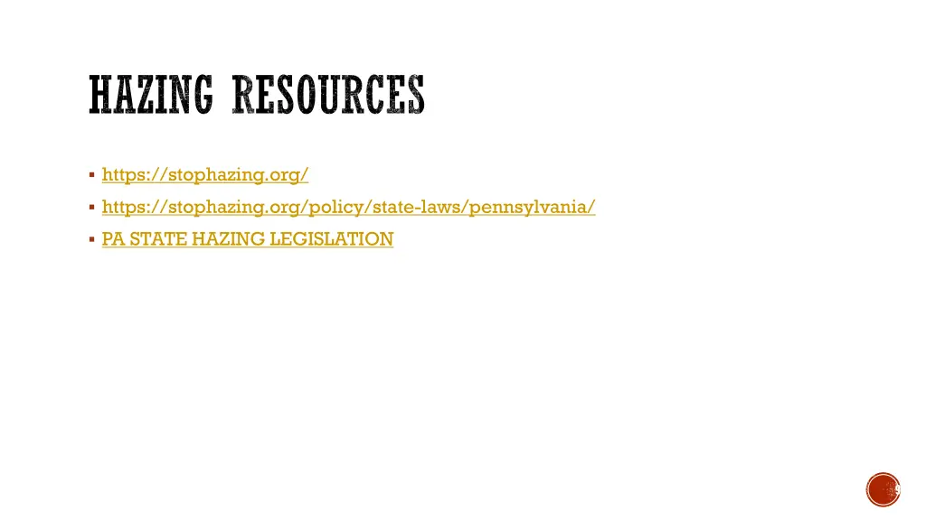 hazing resources