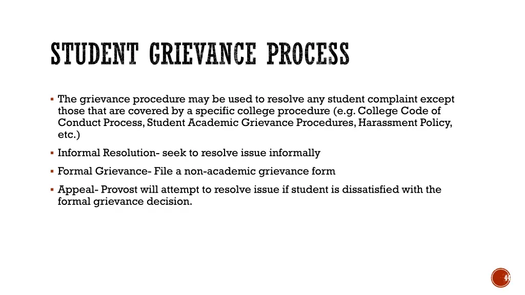 student grievance process