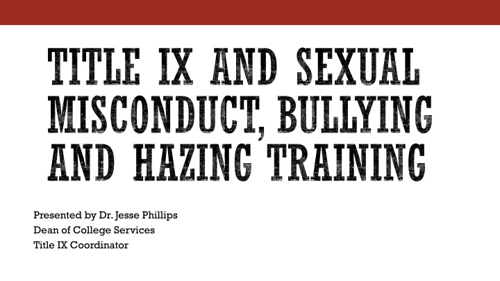 title ix and sexual misconduct bullying