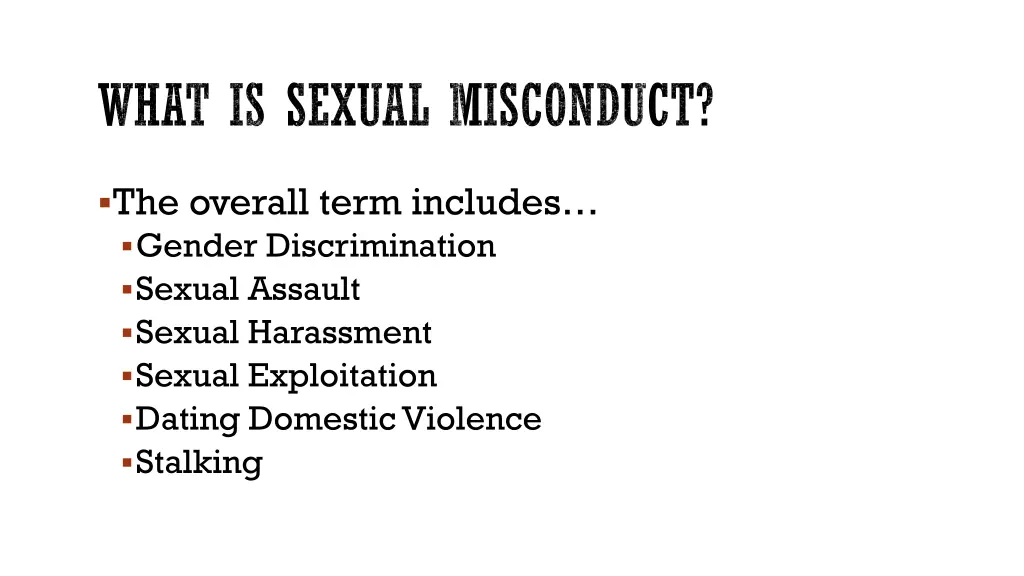 what is sexual misconduct