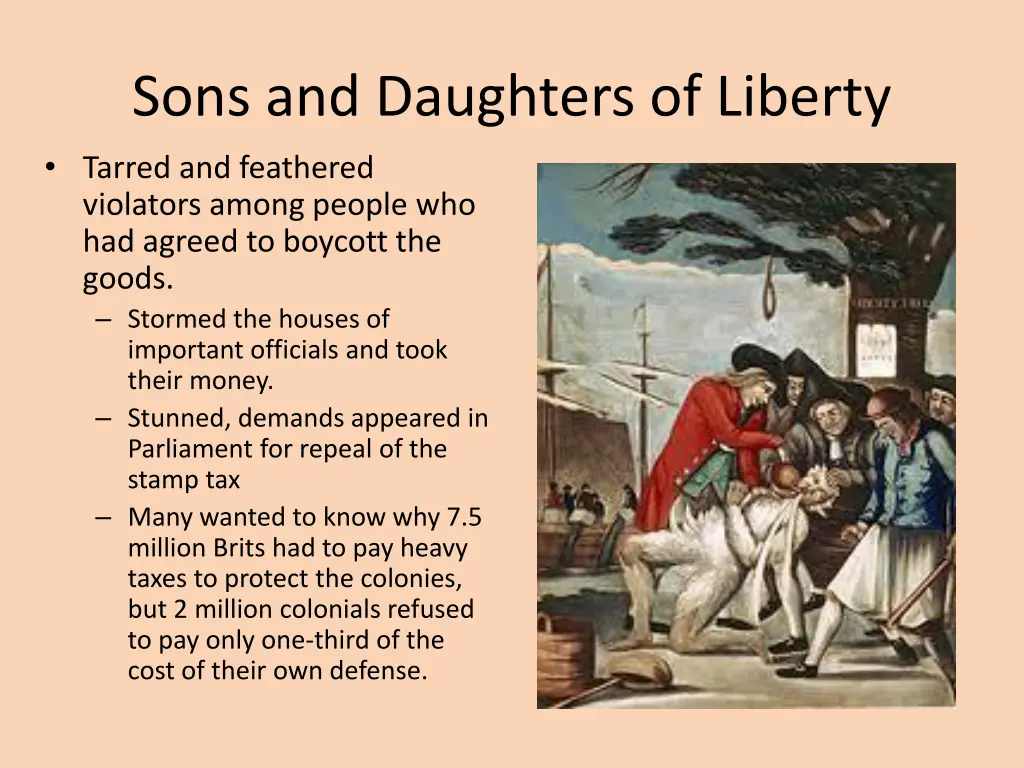 sons and daughters of liberty tarred